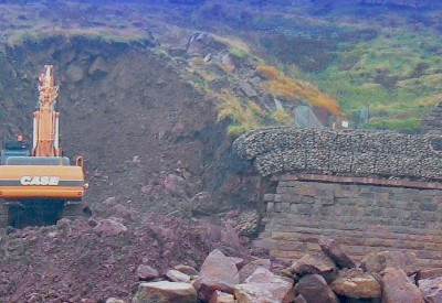The works involved the excavation and removal of large amounts of encroaching material left by decades of cliff erosion